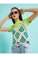 Koton Geometric Patterned Knitted Crop Undershirt