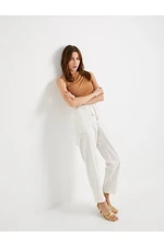 Koton Carrot Trousers with Lace Waist High Waist Pocket Detail