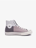 Růžovo-šedé pánské kotníkové tenisky Converse Chuck 70 Crafted Patchwo - Pánské