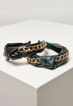 Alice Band with Chain 2-Pack black/bottlegreen