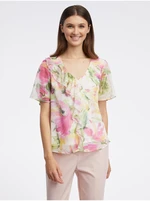 Pink-white women's floral blouse ORSAY - Ladies