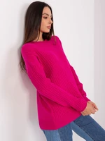 Women's fuchsia classic viscose sweater