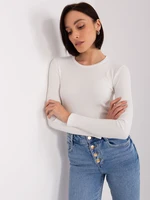 Ecru basic cotton blouse BASIC FEEL GOOD