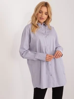 Gray button-down shirt with cotton blend