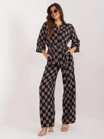 Black two-piece summer viscose set