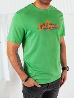 Men's T-shirt with print, green Dstreet