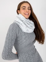 Women's tube scarf made of faux fur in black and white