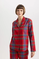 DEFACTO Fall In Love Pajama Collar Flannel Casual Top