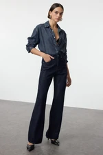 Trendyol Dark Blue Premium High Waist Wide Leg Jeans