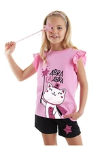 Denokids Abra Catabra Frilly Girl's Summer T-shirt Shorts Set