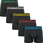 5PACK pánské boxerky Gianvaglia černé