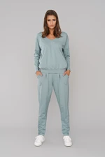 Karina Women's Long Sleeve Tracksuit, Long Pants - Mint