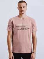 Pink men's T-shirt Dstreet with print