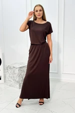 Viscose dress with pockets brown