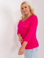 Women's cotton blouse fuchsia size plus