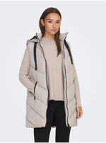 Light gray ladies long quilted vest JDY Skylar - Ladies