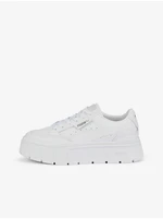 White Women's Leather Sneakers on Puma Mayze Stack Platform - Women