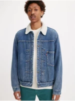 Modrá pánská džínová bunda Levi's® Type 1 Sherpa Trucker Fall Bre