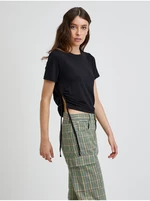 Black cropped T-Shirt Noisy May Line - Women