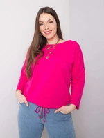 Larger cotton blouse in fuchsia color