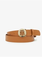 Brown Women's Leather Strap Tommy Hilfiger Round Belt 3.0 - Women