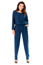 Infinite You Woman's Jumpsuit M142 Navy Blue