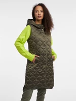 Khaki women's long quilted vest ORSAY