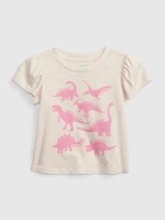 Pink-beige girls' T-shirt with GAP print