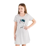 Light grey girls' dress with print SAM 73