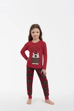 Kids' pajamas Tess, long sleeves, long legs - red/print