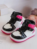 Children's pink and white patented sports shoes Milara