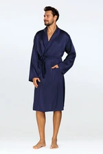 DKaren Man's Bathrobe Lukas Navy Blue