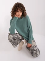 Turquoise women's turtleneck with long sleeves