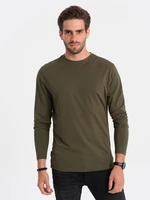 Ombre Men's unprinted longsleeve - dark olive green