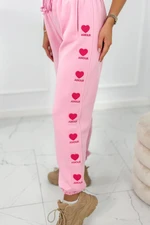 Pink Amour Cotton Trousers