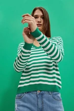 WOMEN'S SWEATER L-SW-4004 OFF WHITE_GREEN