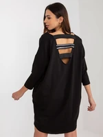 Black oversize tracksuit dress