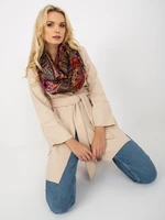 Dark beige scarf with print