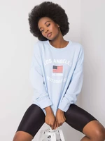 RUE PARIS Light blue sweatshirt with print