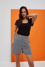 WOMAN SHORTS L-SH-4014 BÍLO_ČERNÁ