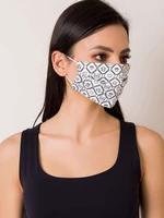 White protective mask with print