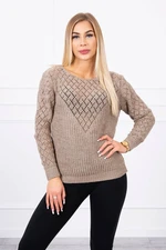 Openwork cappuccino sweater