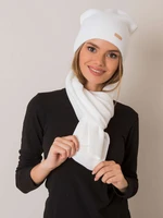 RUE PARIS White set of cap and scarf