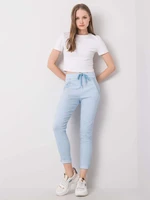 Light blue fabric trousers