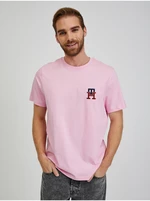 Růžové pánské tričko Tommy Hilfiger - Pánské