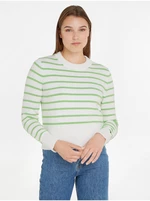 Green-cream women's striped sweater Tommy Hilfiger