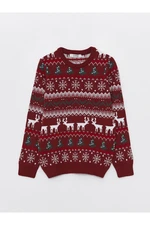 LC Waikiki Crew Neck Christmas Theme Long Sleeve Boy Knitwear Sweater