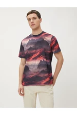 Koton T-Shirt with an Abstract Print Crew Neck Short Sleeve