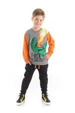 Mushi T-rex Dinosaur Boys Kids T-shirt Black Pants Set