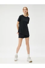 Koton Modal-Mix Sports T-Shirt with Slit Detailed.